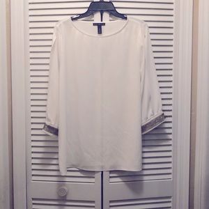 Black label white chiffon shirt